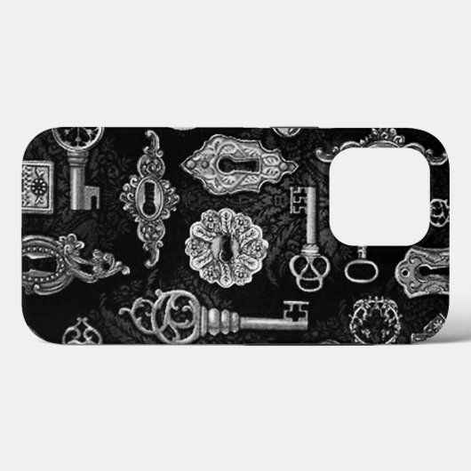Black & Silver Steampunk Keys Case-Mate iPhone Case (Achterkant (horizontaal))