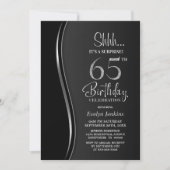 Black Silver Surprise 65e verjaardag Kaart (Voorkant)