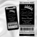 Black Silver Sweet 16 All Number Invitation Kaart<br><div class="desc">Zwarte en zilveren zoete uitnodiging voor een 16-jarige verjaardag met prachtige diamanttiara-kroon op een zwarte en zilveren glitterachtergrond. Deze elegante zwarte en zilveren zoete 16 partijuitnodiging wordt gemakkelijk aangepast met uw gebeurtenisdetails in de doopvontstijl van uw keus. U kunt de achtergrondkleur ook wijzigen. U kunt de zoete afbeelding van zestien...</div>