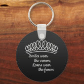 Black Silver Tiara Pageant Smile Draag Crown Sleutelhanger (Voorkant)