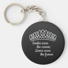 Black Silver Tiara Pageant Smile Draag Crown Sleutelhanger