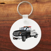 Black Silver Tow Truck Cartoon Sleutelhanger (Voorkant)