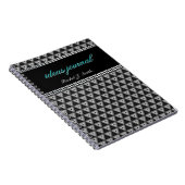 Black Silver Triangle Custom Name Journal-Notitieb Notitieboek (Rechterzijde)
