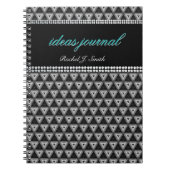 Black Silver Triangle Custom Name Journal-Notitieb Notitieboek (Voorkant)