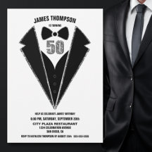 Black Silver Tuxedo 50th Birthday Party