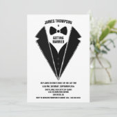 Black Silver Tuxedo Bachelor Party Kaart (Staand voorkant)
