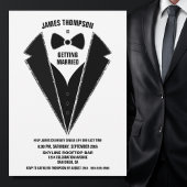 Black Silver Tuxedo Bachelor Party Kaart