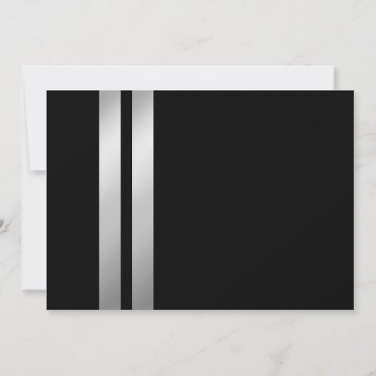 Black Silver Typography Male Afstuderen Foto Aankondiging (Achterkant)