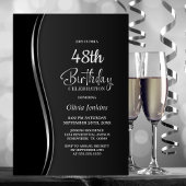 Black Silver verjaardagsfeestje Kaart