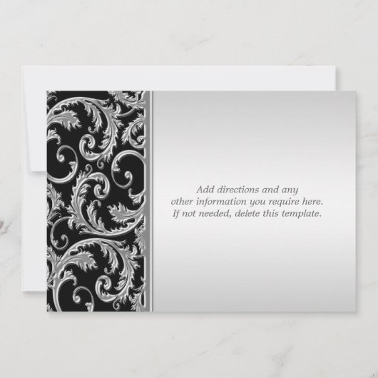Black Silver verloving Day CUSTOM Kaart (Achterkant)