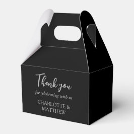Black & Silver Wedding Favor Box Bedankdoosjes