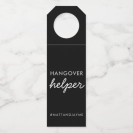 Black Silver Wedding Hangover Helper Label w Hasht