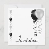 Black Silver White Balloons Special Event Kaart (Voorkant)