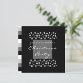 Black Silver White Kerstparty uitnodiging 2 (Staand voorkant)