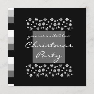 Black Silver White Kerstparty uitnodiging 2