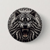 Black & Silver Wolf Button (Voorkant)