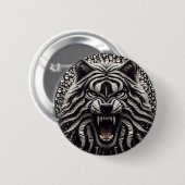 Black & Silver Wolf Button (Voorkant /achterkant)