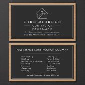 Black & Silver Wood Building Construction  Visitekaartje