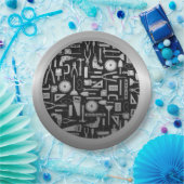 Black & Silver Workshop Tools Paper Bord (Feest)