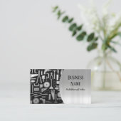 Black & Silver Workshop Tools Visitekaartje (Staand voorkant)