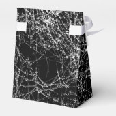 Black & Silvery Spider Webs Chic Halloween Party Bedankdoosjes (Achterkant)