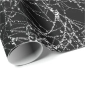 Black & Silvery Spider Webs Chic Halloween Party Cadeaupapier (Rol Hoek)