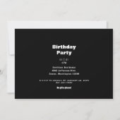 Black Simple 50th Verjaardagsfeest Kaart (Achterkant)