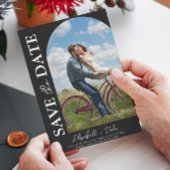 Black Simple Arch Photo Wedding Save the Date