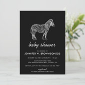 Black Simple Basic Linear-Zebra Kaart (Staand voorkant)