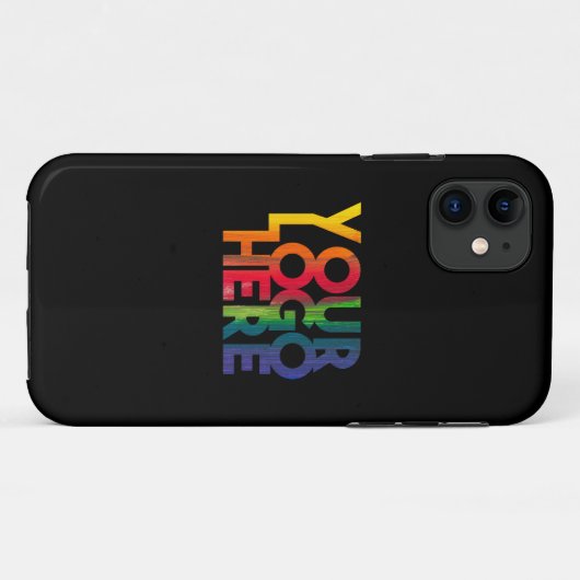 Black Simple Business Logo Case-Mate iPhone Case (Achterkant (horizontaal))