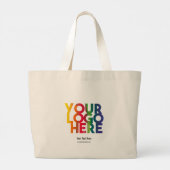 Black Simple Business Logo Grote Tote Bag (Achterkant)