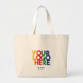 Black Simple Business Logo Grote Tote Bag (Voorkant)