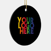 Black Simple Business Logo-kerstfeestmaal Keramisch Ornament (Rechts)