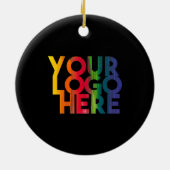 Black Simple Business Logo-kerstfeestmaal Keramisch Ornament (Achterkant)