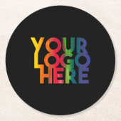 Black Simple Business Logo Ronde Kartonnen Onderzetter (Voorkant)