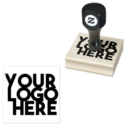 Black Simple Business Logo Rubberstempel (Gestempeld)