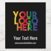 Black Simple Business Logo Wijn Etiket (Enkel label)