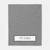 Black Simple Chevron Personalized Fleece Blanket Deken (Voorkant)