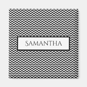 Black Simple Chevron Personalized Magnet