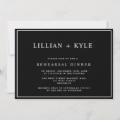 Black Simple Chic Rehearings Dinner Invitation Kaart (Voorkant)