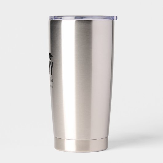 Black | Simple Custom Name Afstuderen Gift Geïsoleerde Drinkbeker (Links)