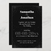 Black Simple Dark Sky Wedding Uitnodiging (Voorkant / Achterkant)