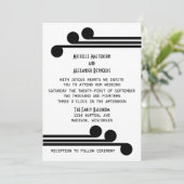 Black Simple Deco Chic Wedding Invite Kaart (Staand voorkant)