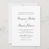 Black Simple Elegant Script Typography Wedding Kaart (Voorkant)