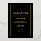 Black Simple Framed Bachelorette Party Folie Uitnodiging (Voorkant)