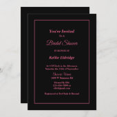Black Simple Framed Bridal Shower-uitnodiging Kaart (Voorkant / Achterkant)