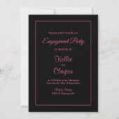 Black Simple Framed Engagement Party Kaart (Voorkant)