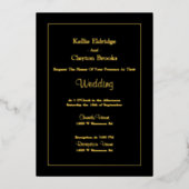 Black Simple Framed Wedding Folie Uitnodiging (Voorkant)