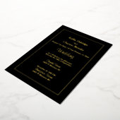 Black Simple Framed Wedding Folie Uitnodiging (Gedraaid)