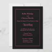 Black Simple Framed Wedding Invitation Kaart (Voorkant)